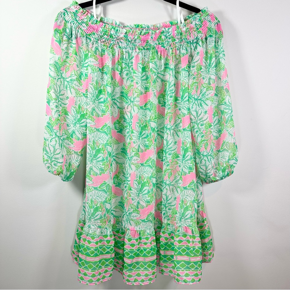 Lilly Pulitzer Maribeth Swim Cover-up, Botanical Green Just Wing It, XS - Picture 9 of 15